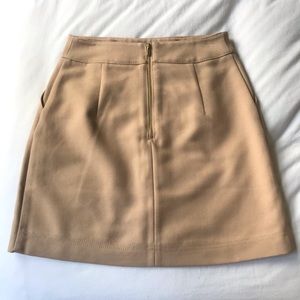 khaki a-line skirt